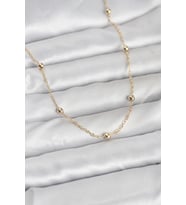 CM 14K Gold Renk Pirinç Top Zincirli 60 cm Kadın Kolye 5886 - HPSBYI6704-1891