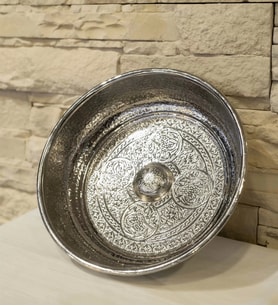 BAKIR HAMAM TASI DESENLİ GÜMÜŞ RENK