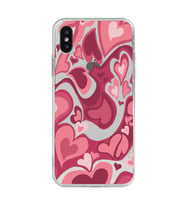 Iphone X / Xs Uyumlu Kalp Desenli Şeffaf Telefon Kılıfı