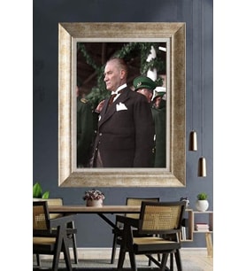 Gümüş Çerçeveli Atatürk Tablo ds180