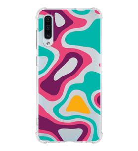 Samsung Galaxy A50s  Köşe Korumalı Antişok Kapak Renkli Desen Tasarımlı Şeffaf Silikon Kılıf