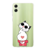 PrintiFy Samsung A06 Uyumlu Kamera Korumalı Coolcat Tasarımlı Şeffaf  Silikon Kılıf