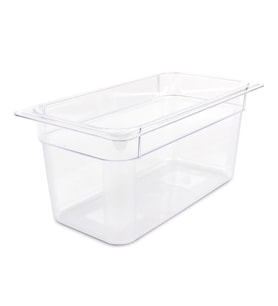 Plastport Kırılmaz Şeffaf Gastronom Küvet 1/3-150 (Siyah-Gri)