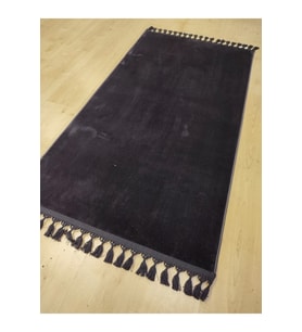 MAKRSOER VELUR SİYAH YUMUŞAK DOKULU PELUŞ HALI 80X150 CM
