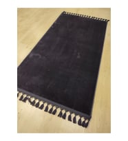 MAKRSOER VELUR SİYAH YUMUŞAK DOKULU PELUŞ HALI 80X150 CM