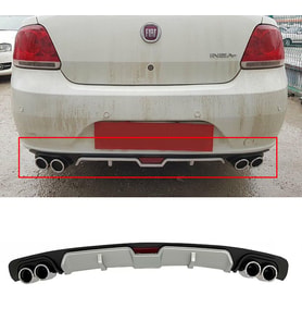 Fiat Linea Gri Difüzör 4 Krom Egzoz Görünümlü Difizör Arka Ek Body Kit
