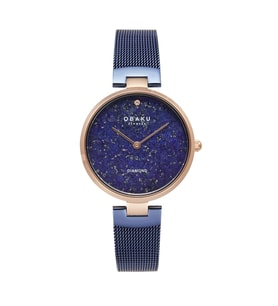 Obaku Denmark V256LHVLML-DLPD Quartz Hasır Lacivert Safir Cam 32 mm Kadın Kol Saati