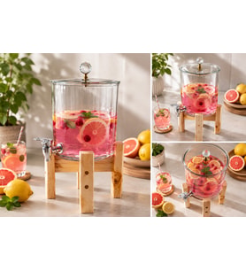 Cam Damacana, Şerbetlik, Limonatalık, Detoks Sürahisi 4,5 Lt.