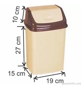 Garanti Metal 7407 Plastik İtme Kapaklı Çöp Kovası (8,4 Litre)