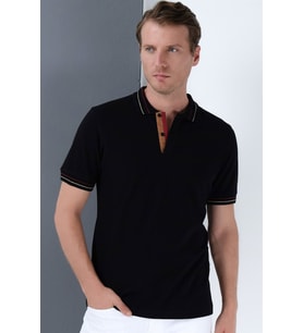 T8567 DEWBERRY ERKEK T-SHIRT-SİYAH