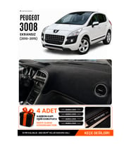 PEUGEOT 3008 EKRANSIZ (2010-2015) Uyumlu Torpido Örtüsü Torpido Kılıfı - Siyah