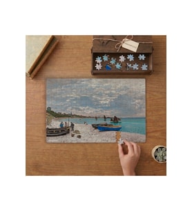 Claude Monet Sainte Adresse'deki Plaj Tasarımı 240 parça Ahşap Puzzle Ahşap Kutuda MP03021