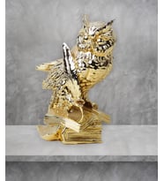 Harry Potter Hedwig Gold Baykuş Biblo Heykel Ev Ofis Yeni Yıl Hediyesi Dekor Konsol Vitrin Süsü (Çok Renkli)