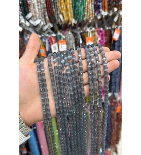 Kedigözü Taşı Siyah Arpa Kesim 6x8mm Dizi