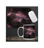 Galaksi Kupa & Galaksi Temalı Mouse Pad 23x19cm Fare Altlığı Kaydırmaz Taban De595 Ofis Hediyesi