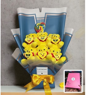 Emojili Peluş Ayıcık Buketi