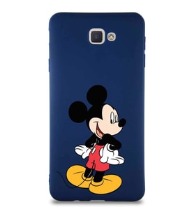 Samsung Galaxy J7 Prime Soft Premier Kapak Mickey Mouse-D Tasarımlı Silikon Kılıf - Lacivert (Şeffaf)