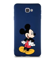 Samsung Galaxy J7 Prime Soft Premier Kapak Mickey Mouse-D Tasarımlı Silikon Kılıf - Lacivert (Şeffaf)