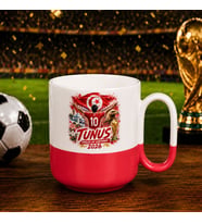 BK Gift Tunus Taraftar Temalı 2026 Dünya Kupası Tasarımlı Kırmızı Joyful Kupa Bardak