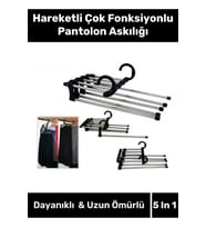 Özel Üretim Dayanıklı Dolap Organizer Hareketli Çok Fonksiyonlu Pantolon Askılığı 5 In 1