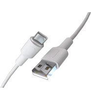 Lexroo Coral USB A-C Hızlı Şarj Kablosu (Beyaz + Beyaz Uç) (120 CM)