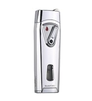 Quantoro Çift Torch Pürmüz Gümüş Metal Puro Çakmağı