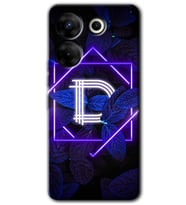 Tecno Camon 20 Pro 4G Kılıf HD Desen Baskılı Kılıf - Dark Neon Yaprak D Harfi