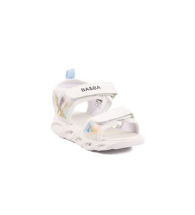 Ayakmod 018129 P Beyaz Cırtlı Kız Çocuk Sandalet