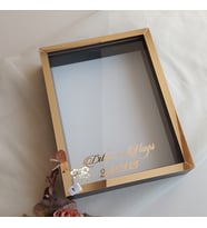 30x40 Cm Siyah-gold Fotoğraf Bölümsüz! İsimli Ledli! Gül Saklama Kutusu