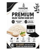 Premium Mum Yapım Hobi Seti - Soya Wax 250 gr - Tekli Toz Mum Boyası - Siyah BKFABSW2501S