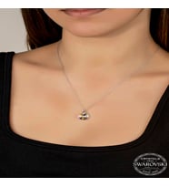 Swarovski Crystal Taşlı Gümüş Kadın Kolye