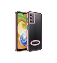 Samsung Galaxy A54 Uyumlu Kılıf Kamera Korumalı Logo Gösteren Zore Omega Kapak (Rose Gold Altın)