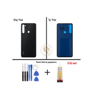 Xiaomi Redmi Note 8 Uzay Siyahı Uyumlu Arka Kapak + Yapıştırıcı ve Vida Seti