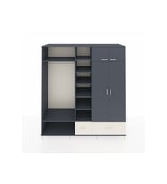 Kronos Dolap 12 Raflı 2 Çekmeceli 2 Askılı 220x59x243 Antrasit-Antrasit/Aytaşı