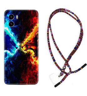 Vivo Y15S Y32 Y33S Y51 Y53S Kılıf Boyun Asklı Rasta Silikon Red Blue Leon 1714