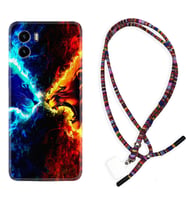 Vivo Y15S Y32 Y33S Y51 Y53S Kılıf Boyun Asklı Rasta Silikon Red Blue Leon 1714