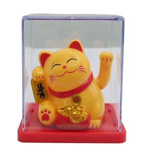 Maneki Neko El Sallayan Mini Şans Kedisi Krem Solar Güneş Enerjili 5x5cm Y8KRM08