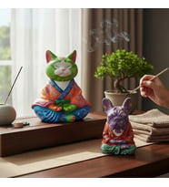 Yoga Yapan Kedi ve Köpek Boyama Seti – Yaratıcı Sanat Etkinliği yada Dekoratif Heykel (Çok Renkli-Beyaz)