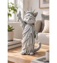Özgürlüğün Kedisi Dekoratif Biblo - Büyük Boy - 22cm