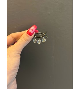 FÜME ÇELİK BONCUKLU KADIN BROŞ YAKA İĞNESİ GİYİM AKSESUARI 3X1 CM