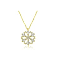 Gümüş Gold Baget Taşlı Kar Tanesi Kolye CSR2183624