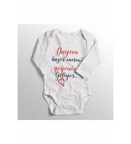 Bebek Beyaz Dayım Hazır Mısın Yeğenin Geliyor Yazısı Baskılı Zıbın