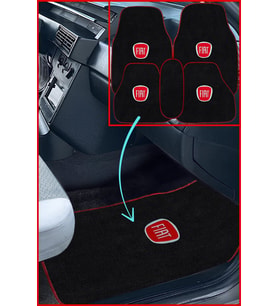 Fiat Tipo Tempra Uyumlu 5 Parça Nakışlı Siyah Araç Oto Halı Paspas