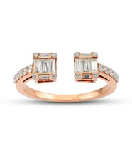 0.48 Ct Baget Pırlanta Yüzük B13 (Çok Renkli)