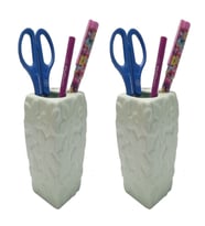 2 ADET KALEMLİK ÇİÇEKLİ SU YEŞİLİ SERAMİK OFİS GERECİ  7X7X12CM