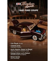 Motor Max 1:24 1949 Ford Coupe Model Araba Metal Diecast - Bordo