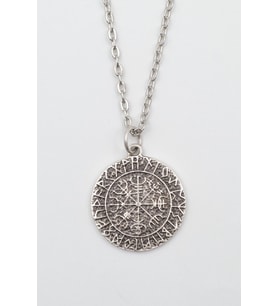 Vegvisir Viking Pusulası Gümüş Kaplama Düz Zincir Kolye