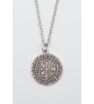 Vegvisir Viking Pusulası Gümüş Kaplama Düz Zincir Kolye
