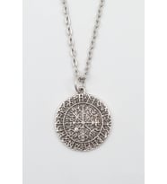 Vegvisir Viking Pusulası Gümüş Kaplama Düz Zincir Kolye