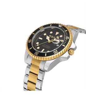 Polo Air Mercek Takvimli Döner Kasa Erkek Kol Saati Gümüş Gold Siyah Renk PL-0989E6x (Siyah-Gümüş-Altın)
